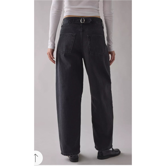 BDG Urban Outfitters Black Logan Buckle Baggy Barrel Jean Y2K NWT - Picture 12 of 14